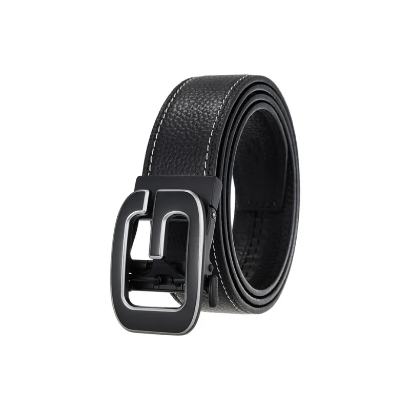 Lanza Top Grain Cow Leather Belts Men's Width 3.5CM-0
