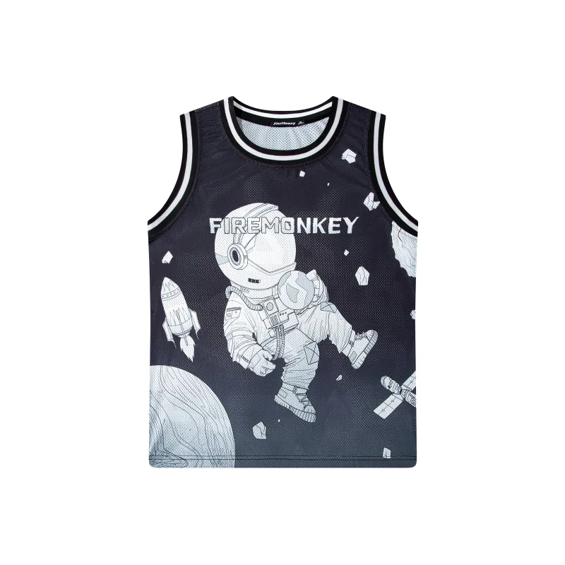 FireMonkey Basketball Jerseys Unisex Black-0