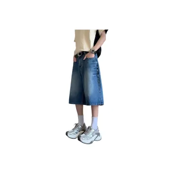 RICE NINE TEN Denim Shorts Unisex Blue