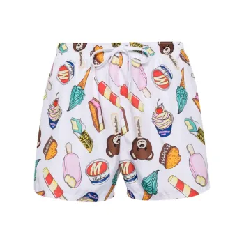 MOSCHINO Illustration-Printed Drawstring Swim Shorts
