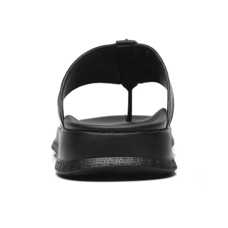 QIE Rubber Sole Flip Flops Men's Black-2