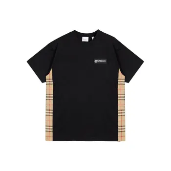Burberry Women'ss Vintage Check Panel T shirt Black