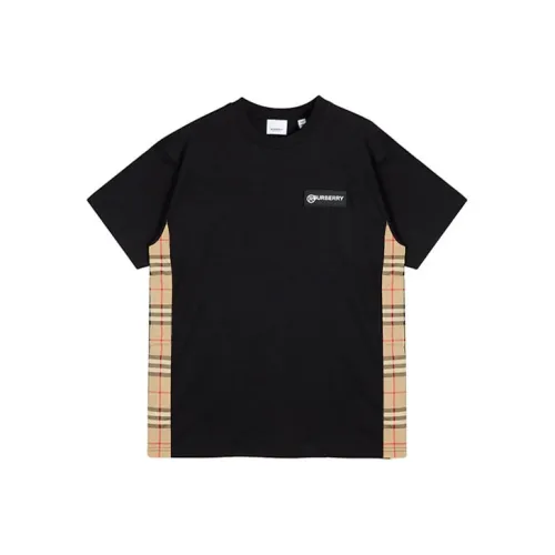 Burberry Women'ss Vintage Check Panel T shirt Black