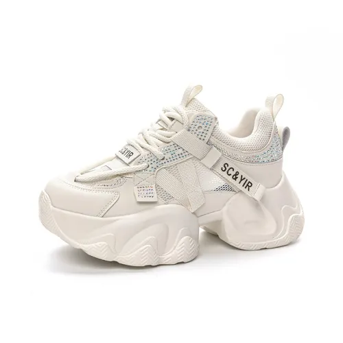 The Mystery Of Glamour Breathable Low Top Chunky Sneakers Women's
