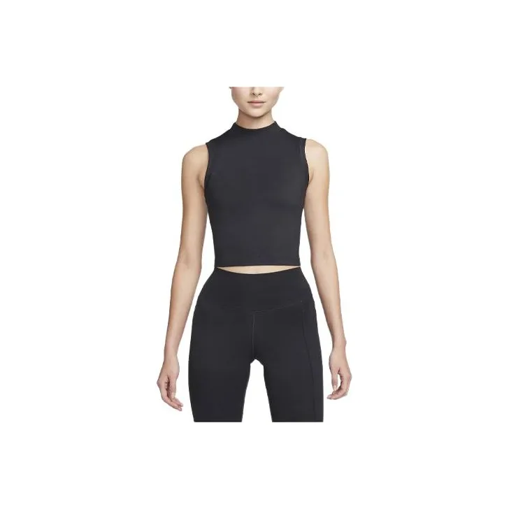Nike One Fitted Women's Dri FIT Mock Neck Cropped Tank Top-0