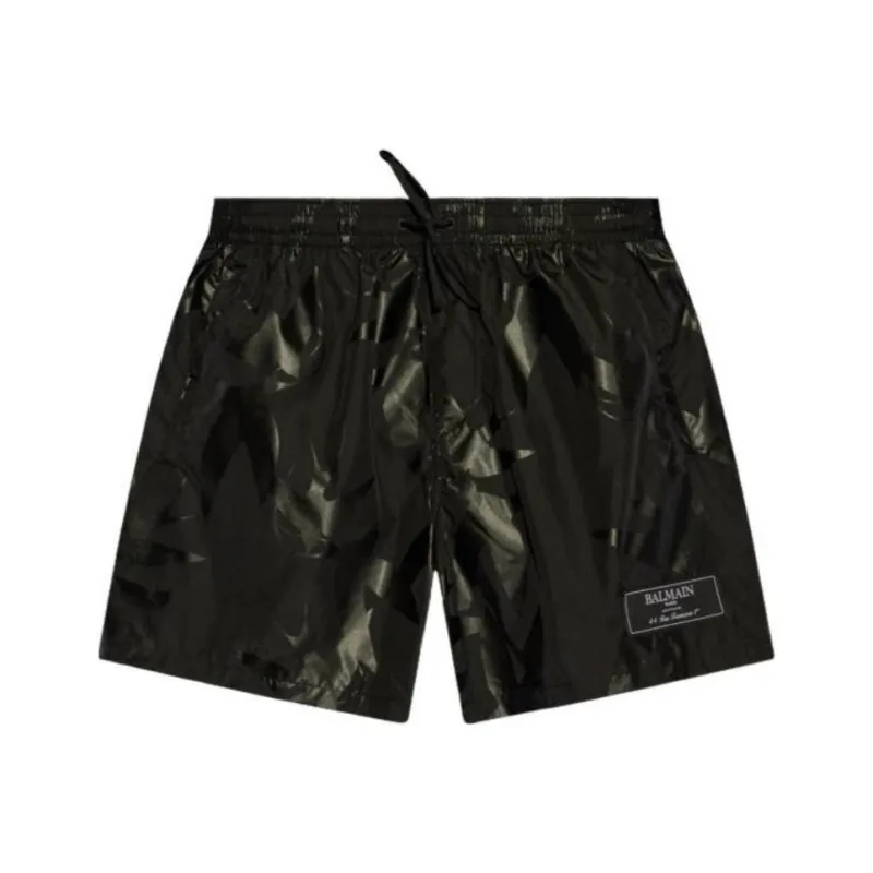BALMAIN Elastic Waistband Drawstring Swim Shorts-0