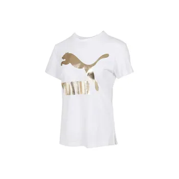 PUMA T-Shirts Women's White Gold