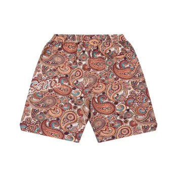 PAULASARA Casual Shorts Unisex Paisley Floral Brown