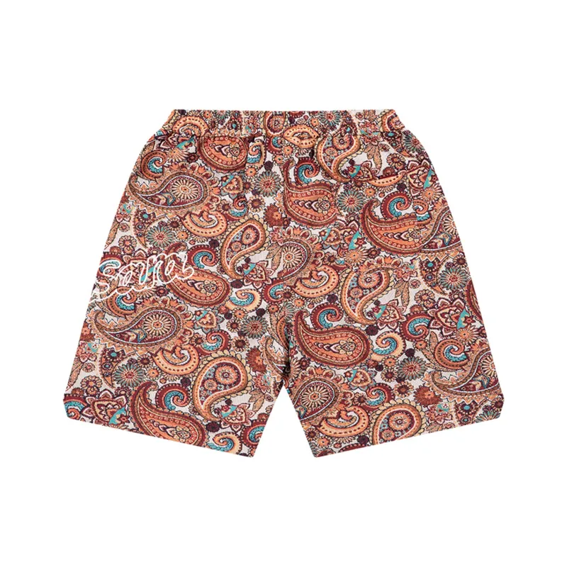 PAULASARA Casual Shorts Unisex Paisley Jacquard Brown-0