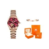 Steel Band Rose Case Red Dial Women's[Orange Heart Orange Box]