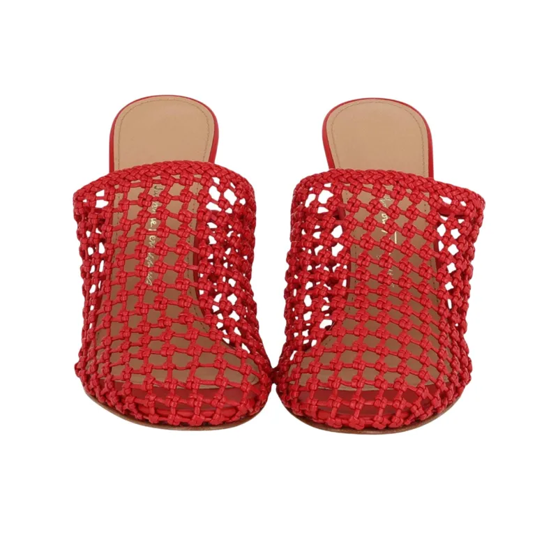FERRAGAMO Closed Toe Slippers 9.5cm Women's Red-5