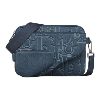 DIOR Saddle Calfskin Saddle Bag, Crossbody Bag, Shoulder Bag Men's Marine Blue