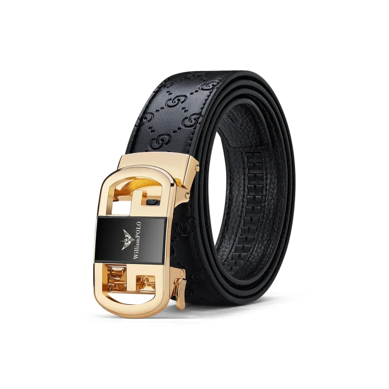 WilliamPOLO Cow Leather Belts Men's 3.5cm Width-8
