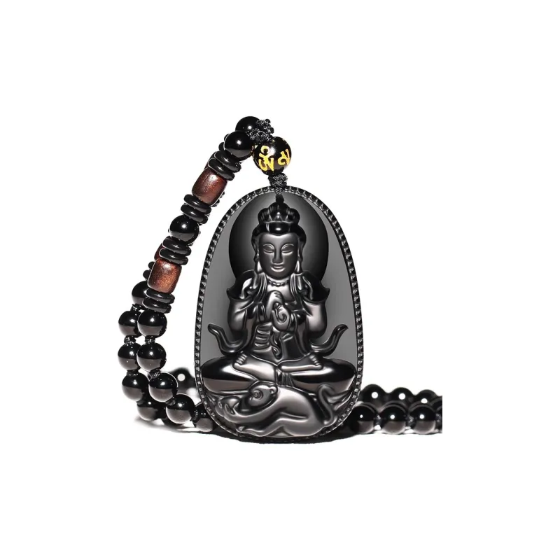 Moon Jewelry Natural Obsidian Jade Necklaces Unisex-7