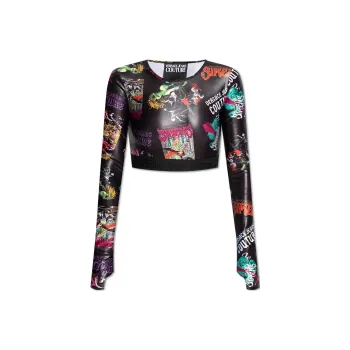 VERSACE JEANS COUTURE Graphic print Cropped T shirt
