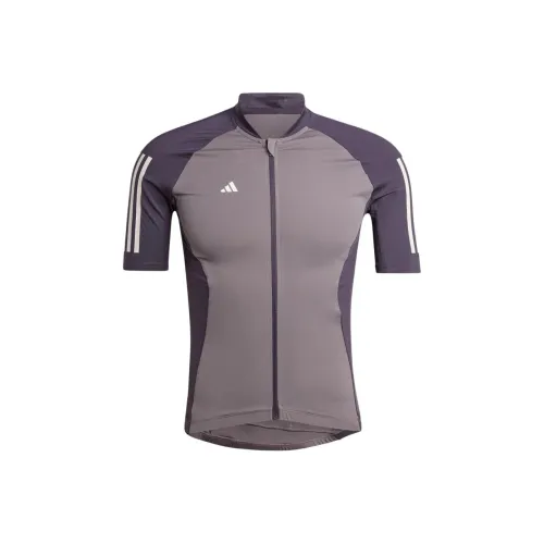 Adidas Essentials Three Stripes Cycling Jersey Cycling Clothing Men's Charcoal