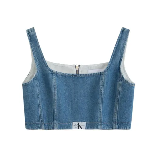 CALVIN KLEIN Tank Top Women's Denim Blue