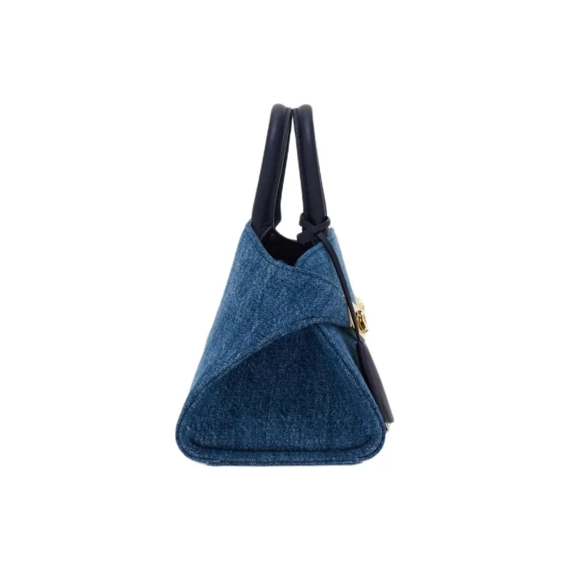 FERRAGAMO Hug Denim One Shoulder Handbag Trumpets Women's Denim Blue-1