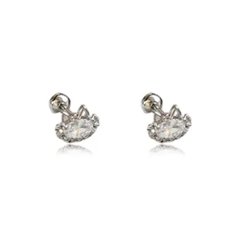 KwOnline Titanium Steel Stud Earrings Women's