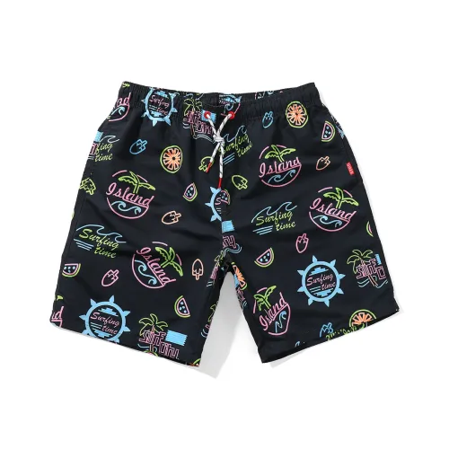 GAILANG Beach Shorts Men's Graffiti Black