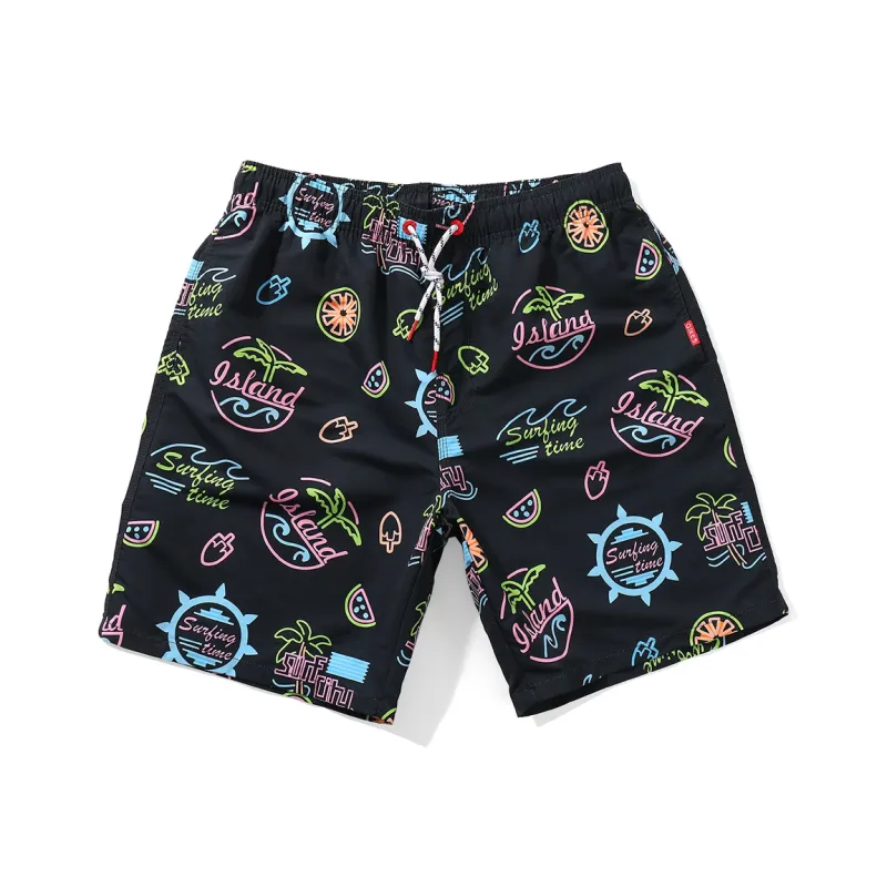 GAILANG Beach Shorts Men's Graffiti Black-0