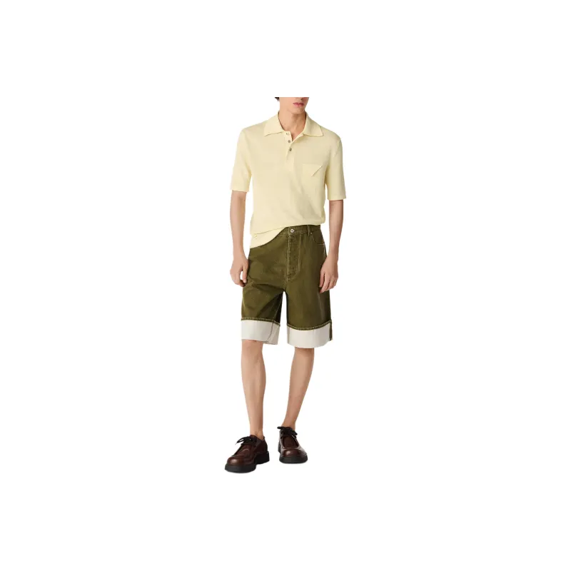 Bottega Veneta SS25 Denim Shorts Men's Olive Green-0
