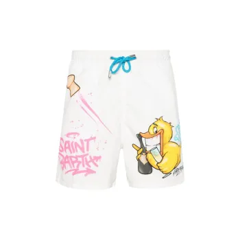 MC2 SAINT BARTHELEMY x Cryptopuppets Gustavia SS24 Beach Shorts Men's White