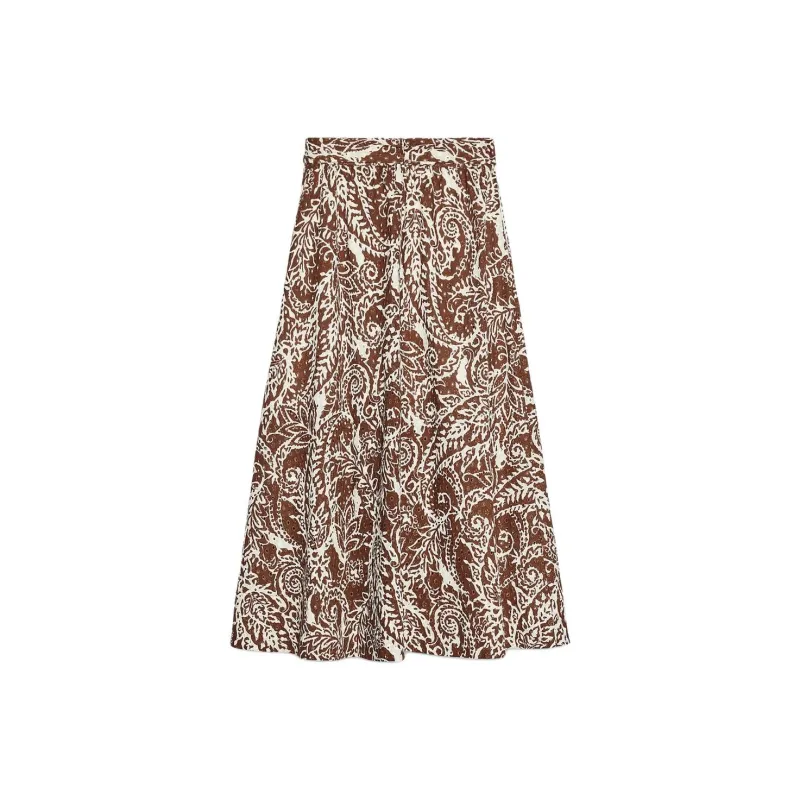 ZARA Casual Long Skirt Women's Brown/Nude-1