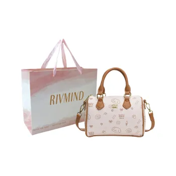 RIVMIND PU Handbag Women's White/Pink/Coffee