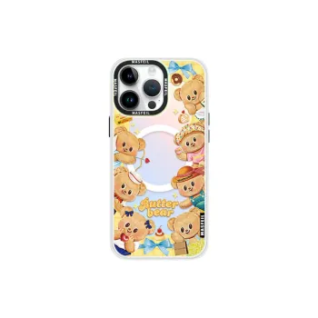 Marsfield Acrylic Material Laser Magnetic Case Sweetheart Bear Phone Cases Compatibility Apple 16/15/14/13 Pro/Pro Max