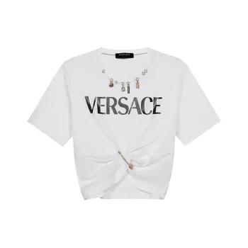 VERSACE Monogram Smiley Print T Shirt 'White/Multicolor'