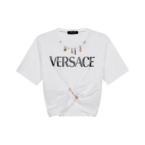 VERSACE Monogram Smiley Print T Shirt 'White/Multicolor'