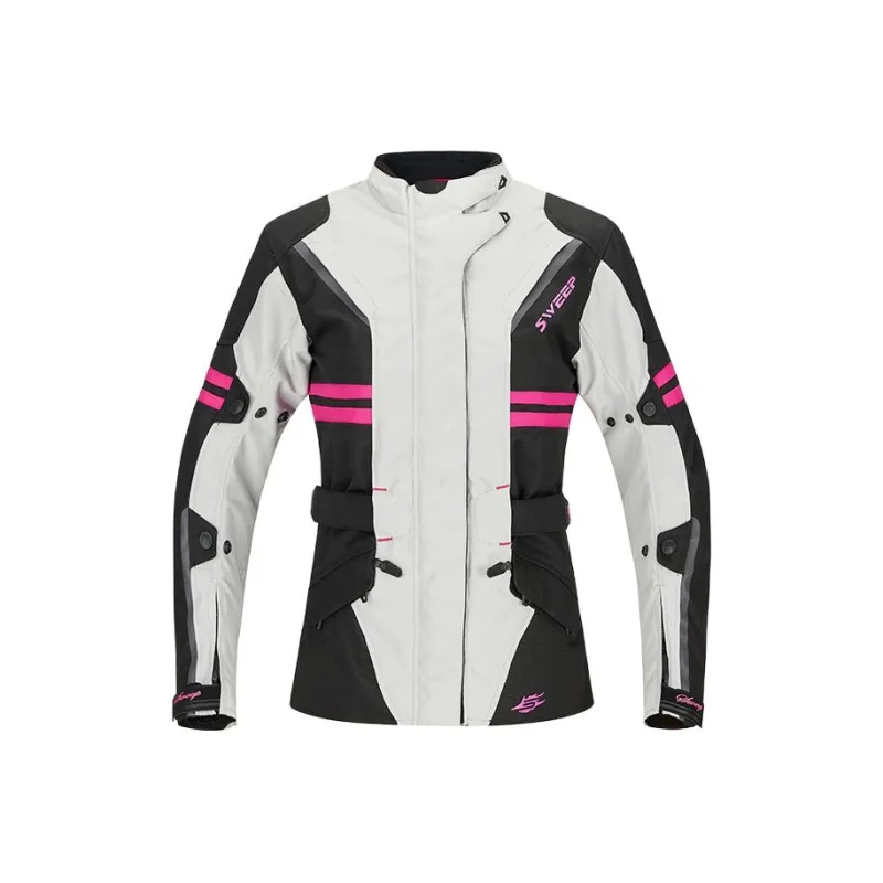 SWEEP Racing Suits / Motorcycle Suits Unisex Janet White Black Pink Top TJJAN-01-0