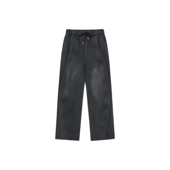 KLAMMKICKS Casual Pants Unisex Washed Black