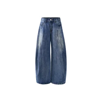 SXSY Jeans Unisex Dirty Dyed Blue