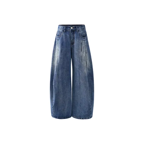 SXSY Jeans Unisex Dirty Dyed Blue