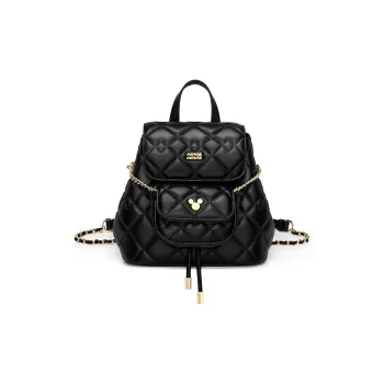 Disney Mickey Series PU, Textile Mixture Backpack Women's Black/White/Denim Blue