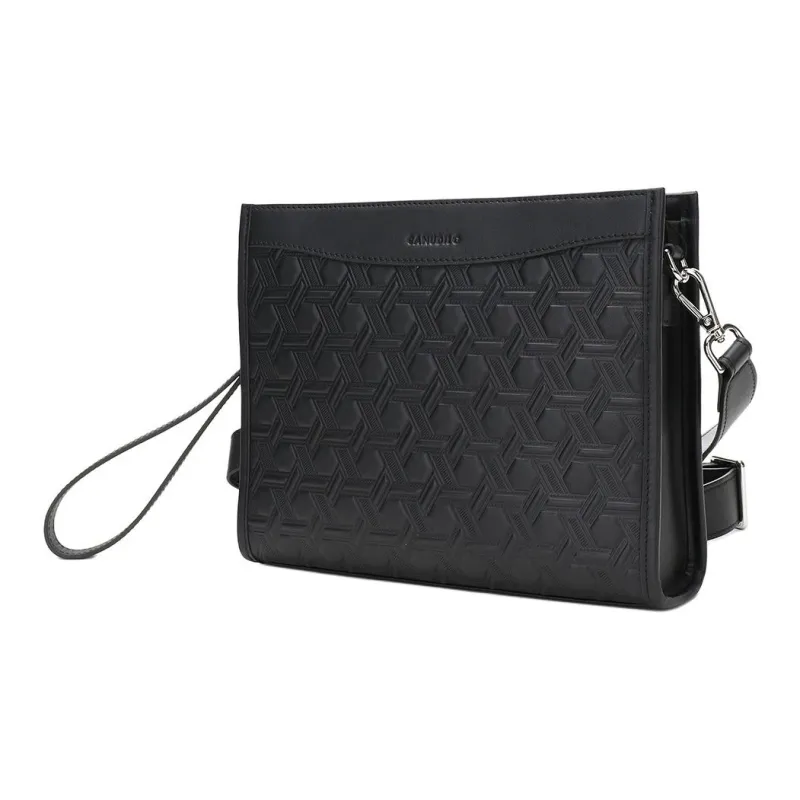 CANUDILO Cow Leather Clutch Regular Men's Black-1