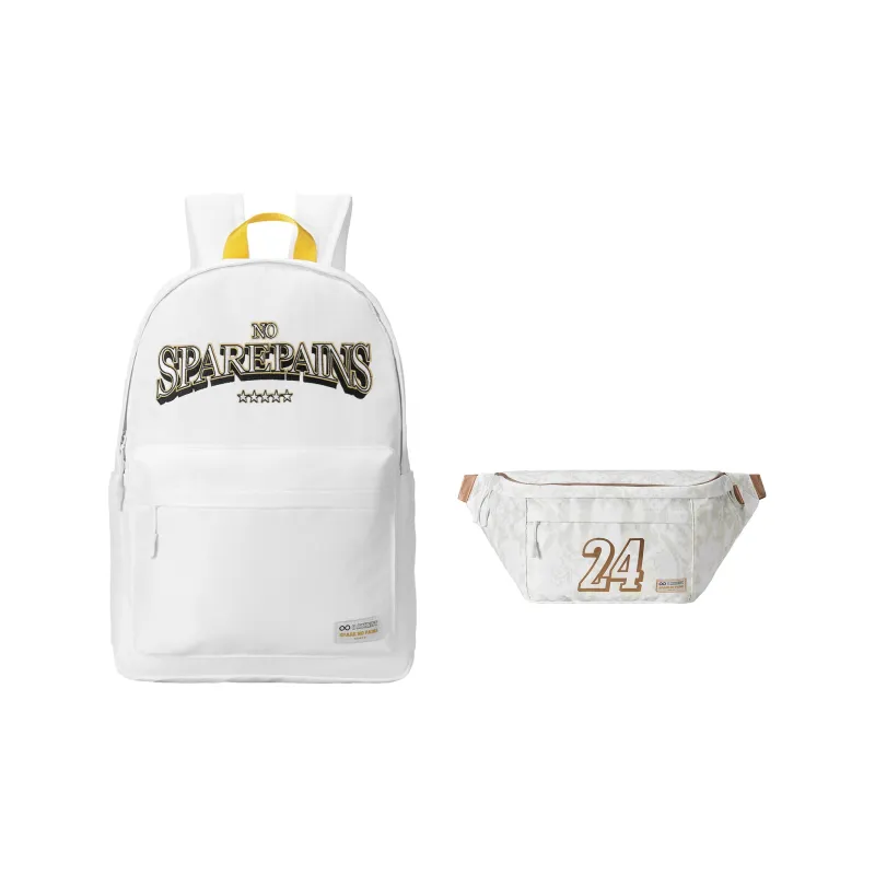 Spare No Pains. Polyester Backpack Regular Unisex White-26