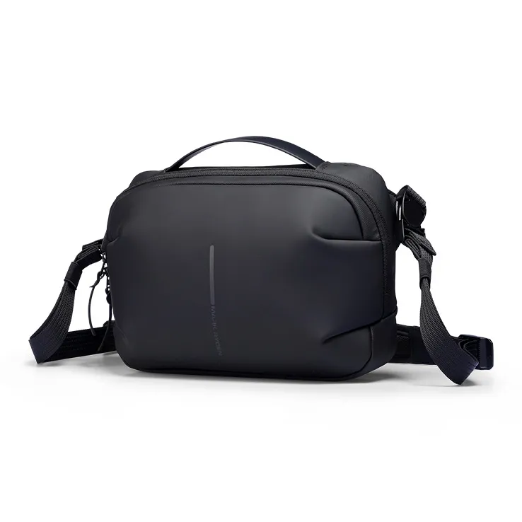 MARK RYDEN Pu Shoulder Bag, Crossbody Bag, Handbag Men's Elegant Black-0