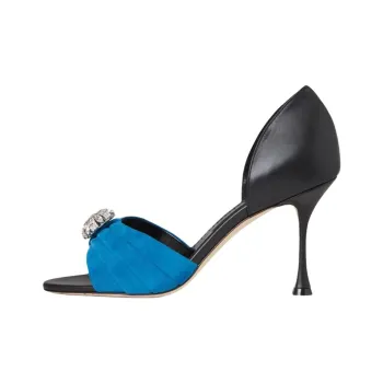 MANOLO BLAHNIK Ansak One Strap Sandals 9cm Women's Blue