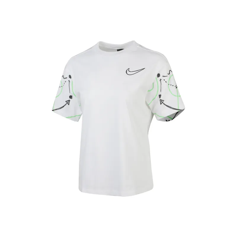 Nike Drop Shoulder Sleeve T Shirt Women's White-0