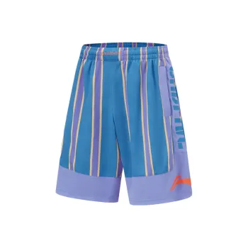 LiNing Badfive Casual Shorts Men's Plum Blue Stripes With Honeysuckle Purple