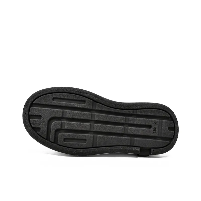 KMD Lightweight Height Increasing Low Top Skateboard Shoes Women's Black+White-4