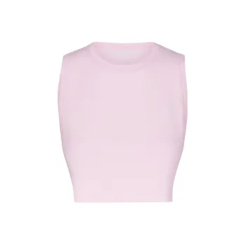 SKIMS FW23 BOYFRIEND CROP TANK Tank Tops Women's CHERRY BLOSSOM/Cherry Blossom Pink