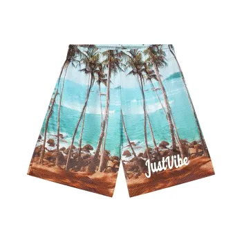 JUST VIBE Casual Shorts Unisex White Pink
