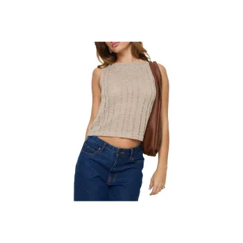 PRINCESS POLLY CASSANDER TOP Tank Tops Women's BEIGE/Beige