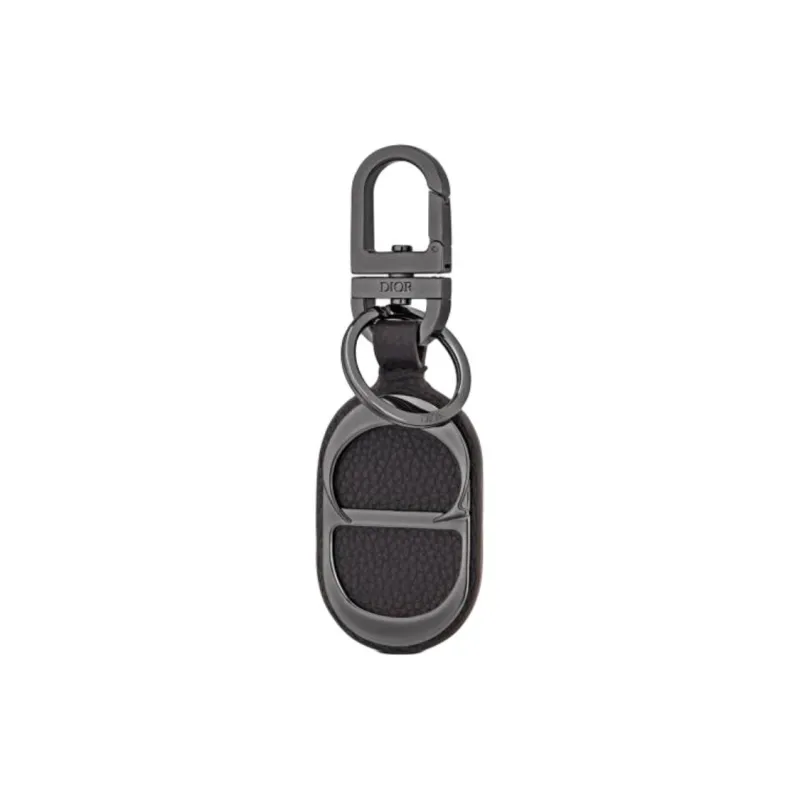 DIOR Brass Keychains Unisex Black-0