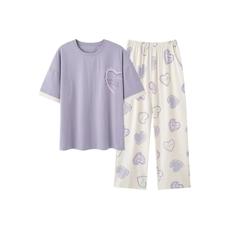 FENTENGCARE Pajama Set Women's Violet-0