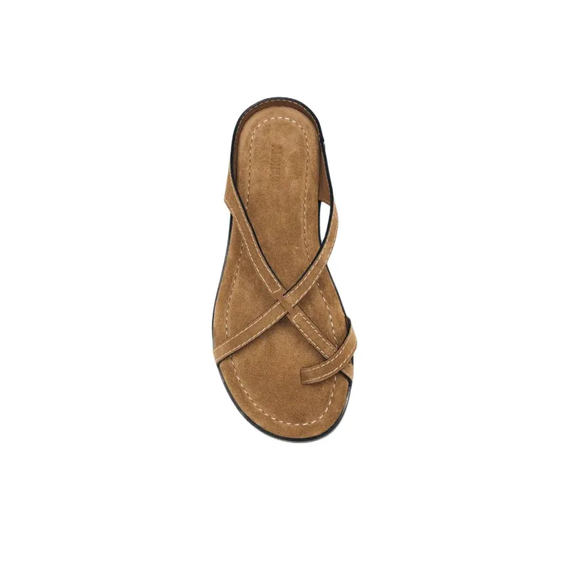 ALOHAS Slip Resistant Flip Flops Women's Brown-3